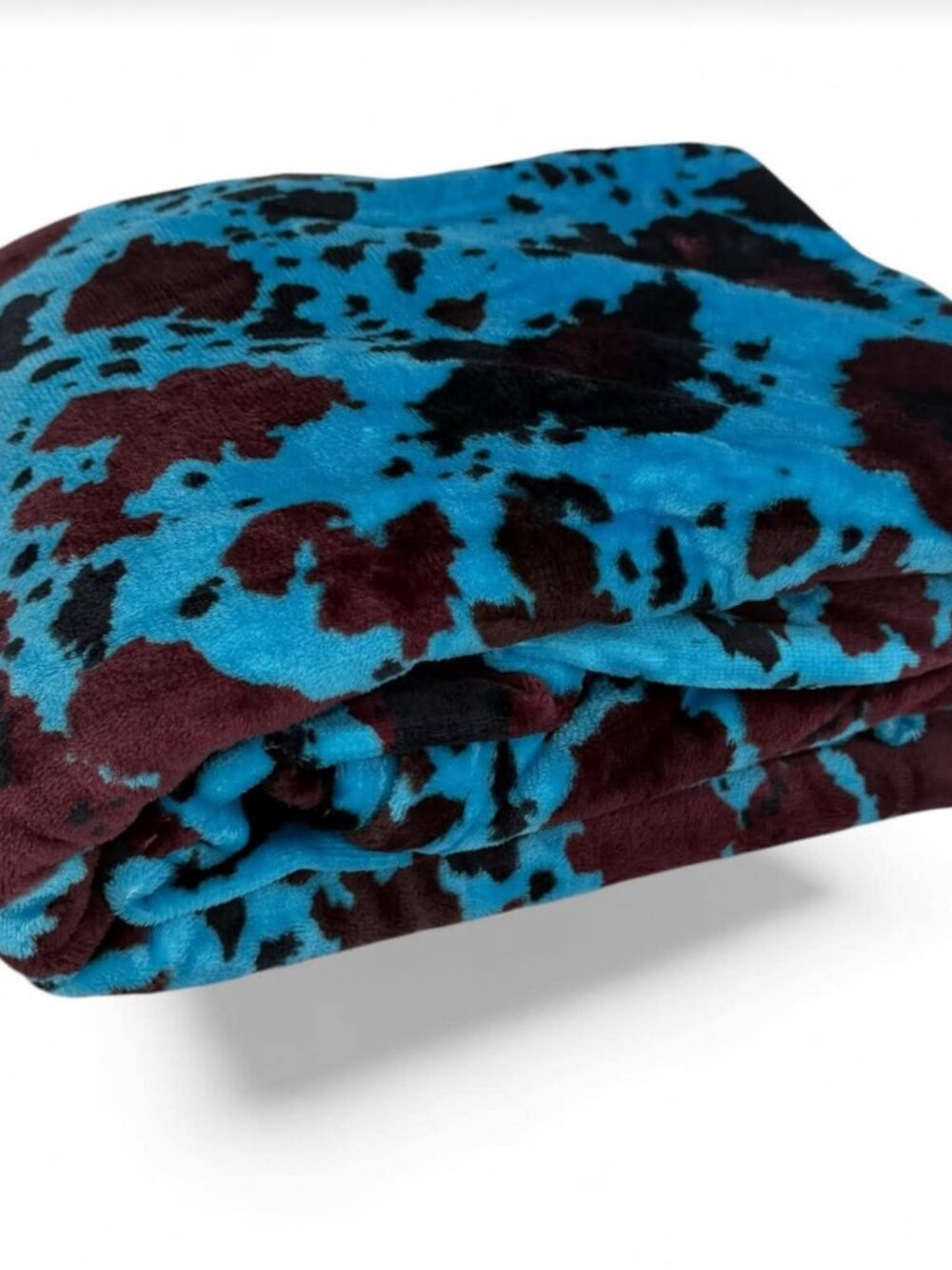 Full size Blue cow print fleece blanket CF